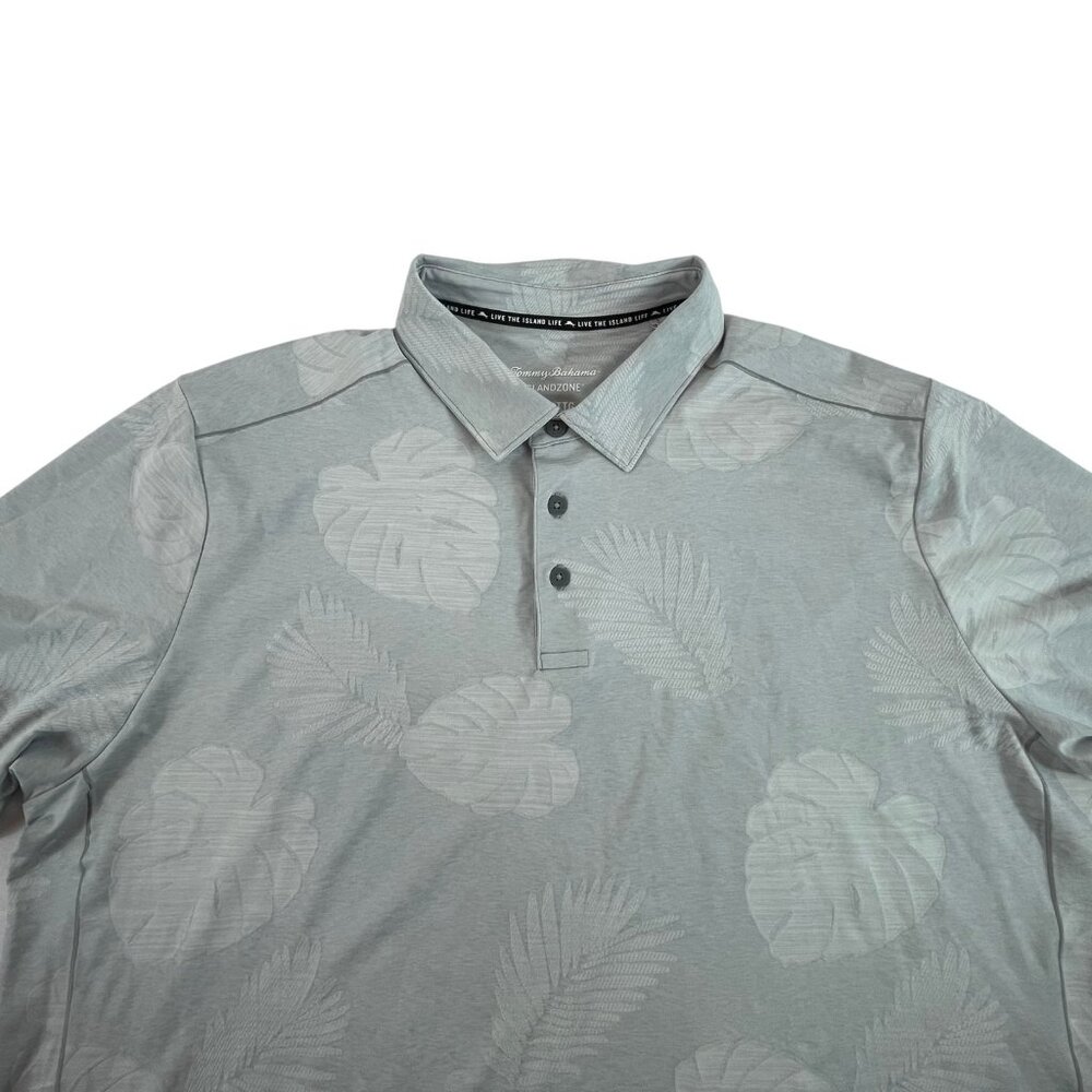 Tommy Bahama Performance Polo Shirt Mens 2XL Blue Palms Floral